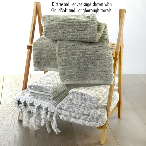 Skl Home W4544100800103 By Saturday Knight Ltd. Distressed Leaves Bath Towel,Sage 28X54 thumb #8