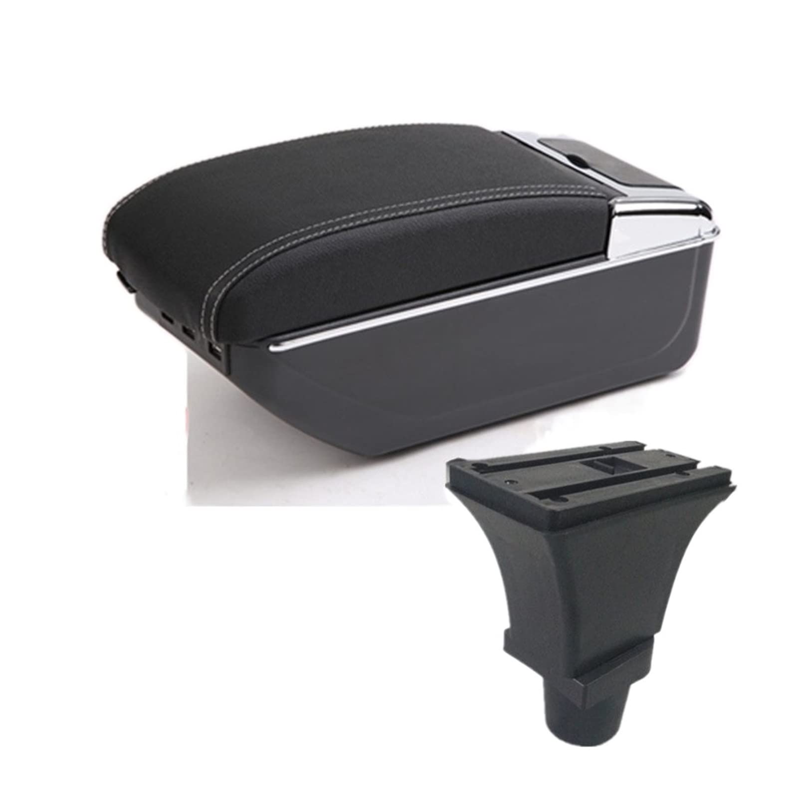 Car Armrest Box For Fiat 500 Armrest Box Central Store Content Storage Box With Cup Holder Ashtray USB Interface(C3 7USB)