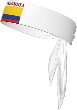 Cute Colombia Flag Sweatbands Sports Headband for Men Women Colombian Tie Headbands for Tennis, Basketball, Running