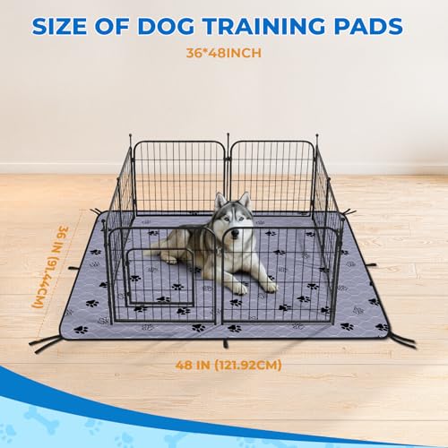Image of Fostanfly Washable Pee Pads for Dogs, 2 Pack 36 inchx48 inch Superior Reusable Puppy Pads, Waterproof Protects Against Urine Leakage, Non-Slip Grip Prevents Slipping and Bunching for Dog Training