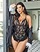 Avidlove Plus Size Black Lingerie for Women One Piece Teddy Chemise Lace Babydoll