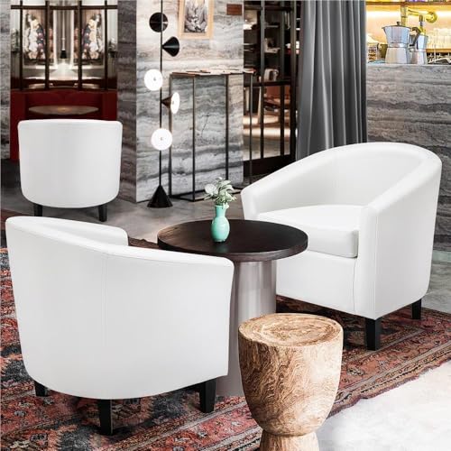 Sillón Plegable Cuero Sintético Blanco miniatura 2