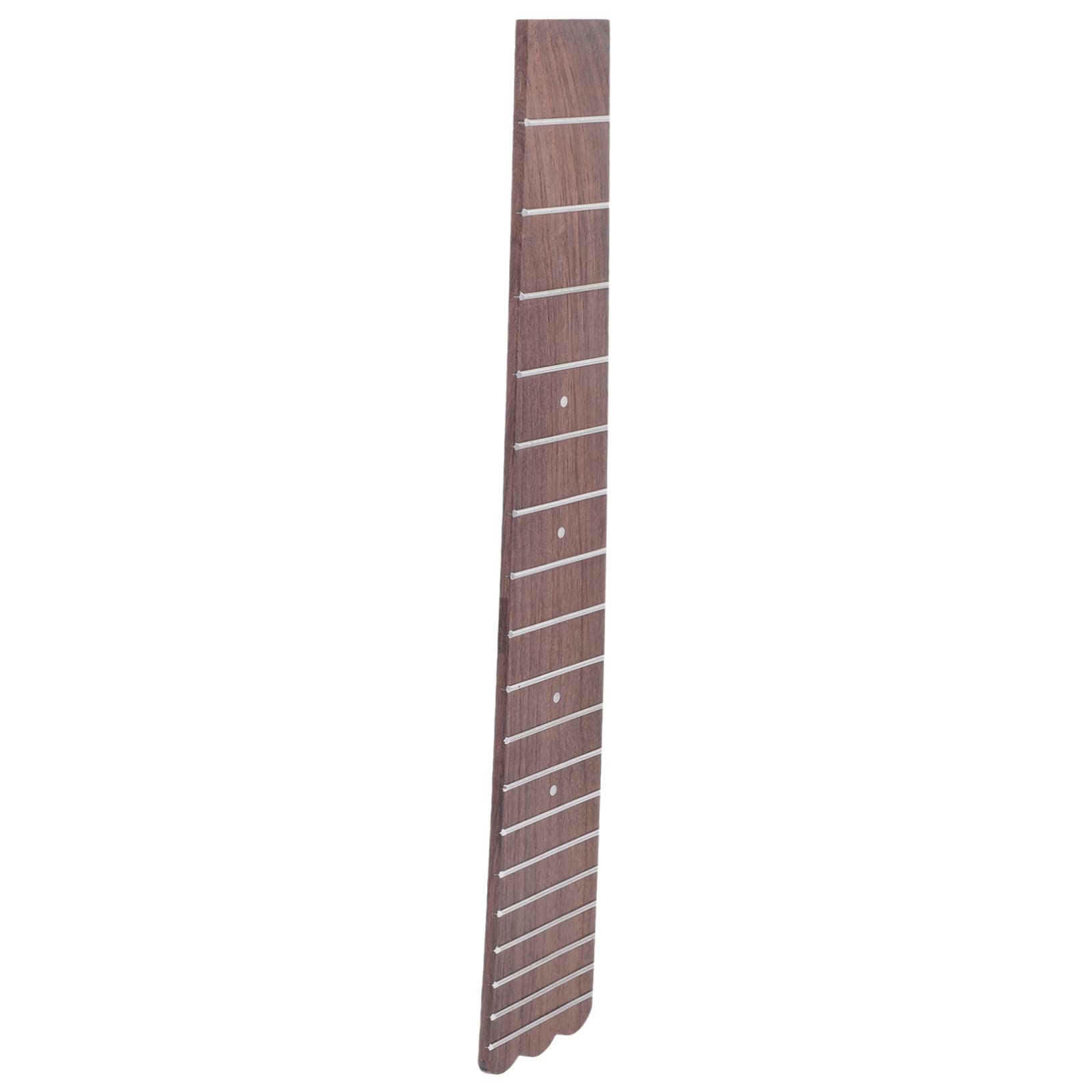 Yardwe Wooden Ukulele Replacement Fretboard Rosewood Guitar Fingerboard with Frets Durable and Safe Material for Easy Installation and Use