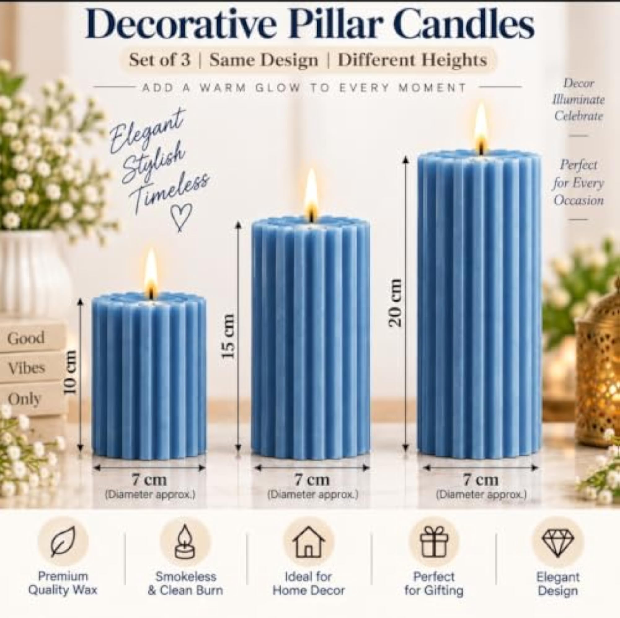 Premium SOYAWAX Pillar Candle for Any Occasion