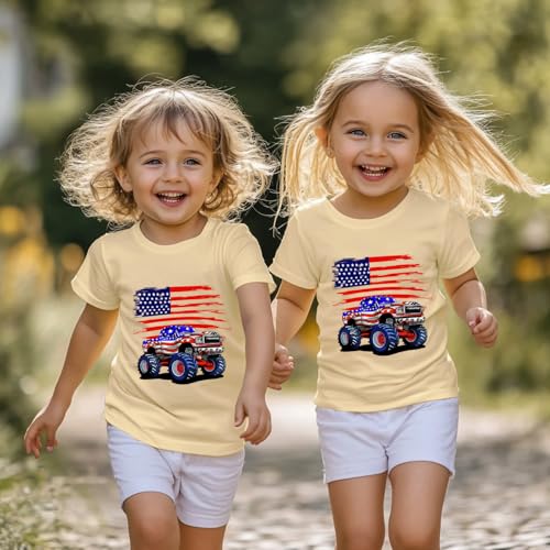 Image of Kids 4th of July Shirt USA Flag Clothes Toddler Boys Girls Children Patriotic Tee Tops 1-7 Years