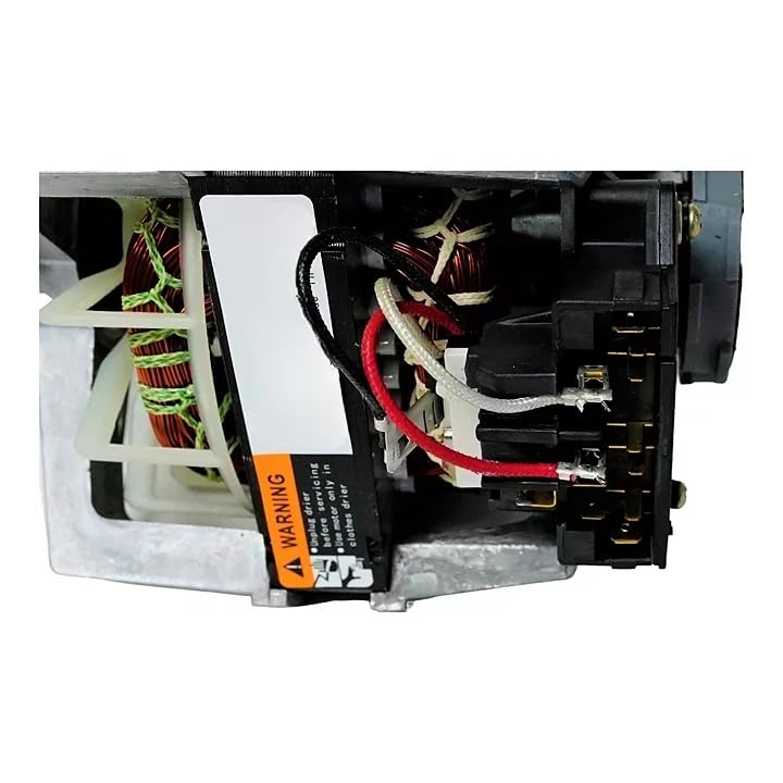 Close-up of dryer motor wiring connections