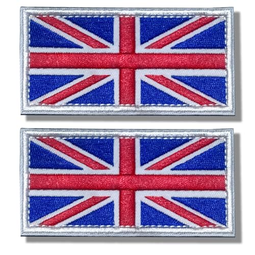 Parche de velcro con diseño de la bandera del Reino Unido, 2 parches para planchar para uniforme militar, bolsa táctica, chaqueta, jeans, sombrero
