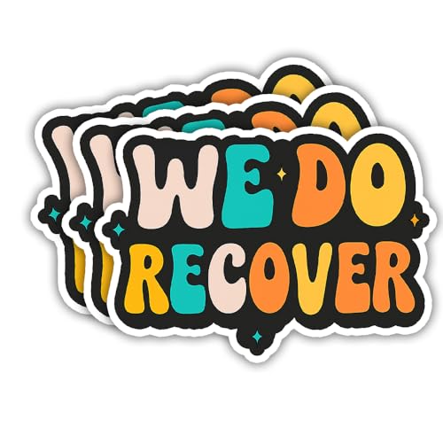 Image of SODAVA [3Pcs, 3in] We Do Recover Sticker - Motivational Addiction Recovery Vinyl Decal for Laptop Water Bottle Journal - Sober Mental Health AA NA Inspirational Gift for Him Her Men Women