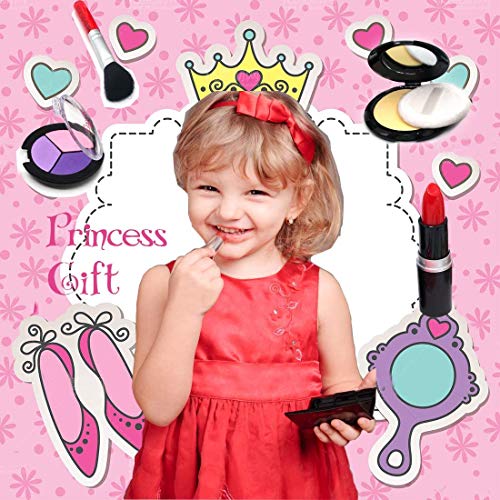 Fake Makeup Toy Girls Gifts - Fake Kids Make Up Set Pretend Makeup Kit for Kids Children Little Girls Princess Pretend Play Christmas Birthday Gifts for 3 4 5 6 Years Old Girl Gift