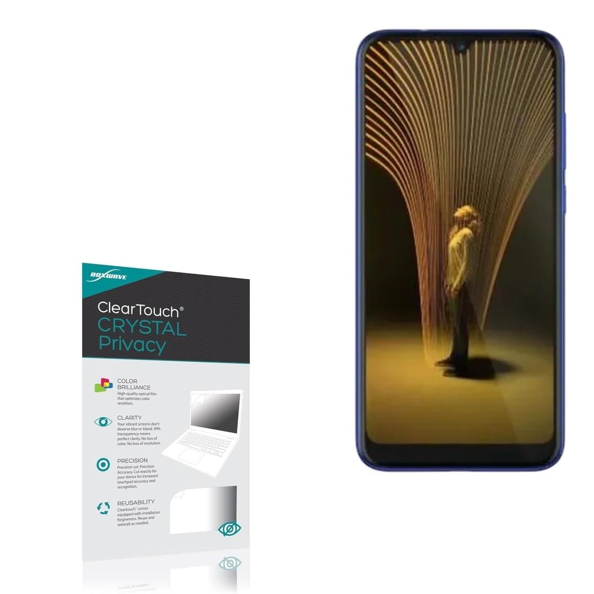 BoxWave Screen Protector Compatible With MarQ by Flipkart M3 Smart - ClearTouch Crystal Privacy (2-Pack), Privacy Screen Protector Flexible Film Clear