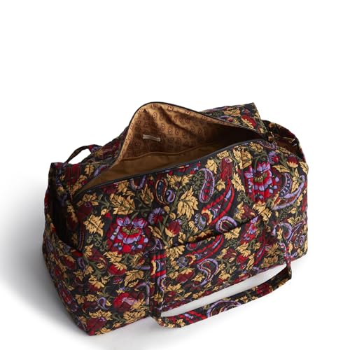 Image of Vera Bradley Women's Large Original Duffel Bag-Premium Cotton Travel, Iconic Paisley Green Jacket, One Size