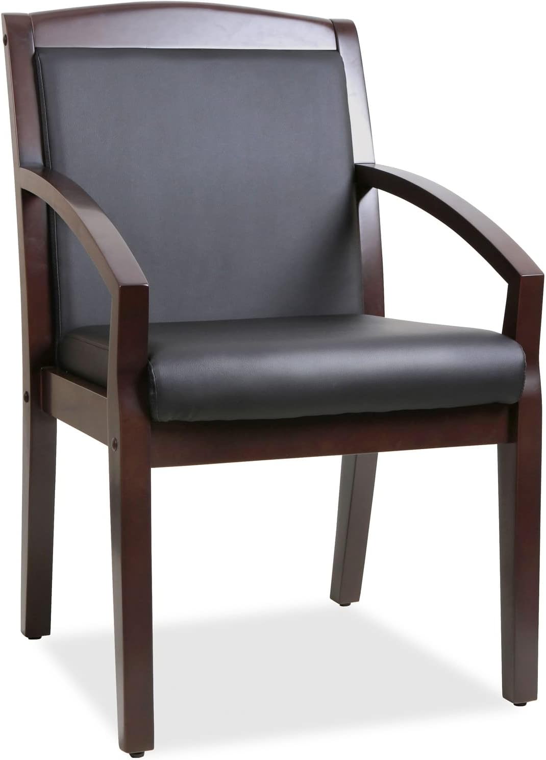 Alera Reception Lounge WL Series Guest Chair, 24.21 x 24.8 x 32.67, Black Seat/Back, Mahogany Base (ALERL4319M
