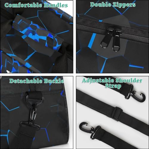 Personalized Kids Sports Duffel Bag with Name Custom Weekender Overnight Bag for Boys Girls Gym Bag Travel Dance Gymnastics Duffel Bag, Cool Soccer Sports3