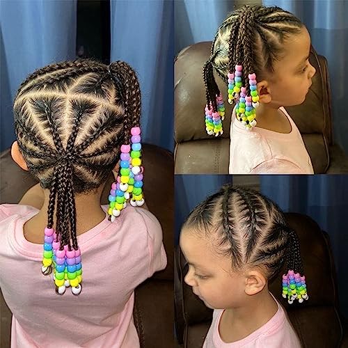406Pcs Hair Beads Set For Braids For Girls Including 200Pcs Hair Beads For Kids Hair Braids,5Pcs Quick Beader For Hair Braids,200Pcs Elastic Rubber Bands And 1Pc Rat Tail Comb #TOP7