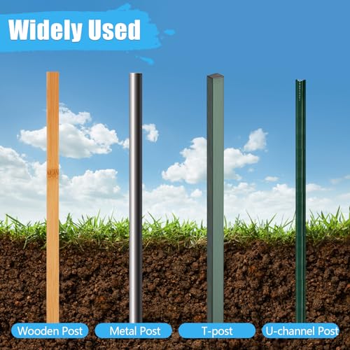 LANIAKEA Fence Post Driver, 8LB T Post Driver/Rammer with Handle, 17 Inch Heavy Duty Post Pounder for U Fence Post, Post Hole Diggers, Black