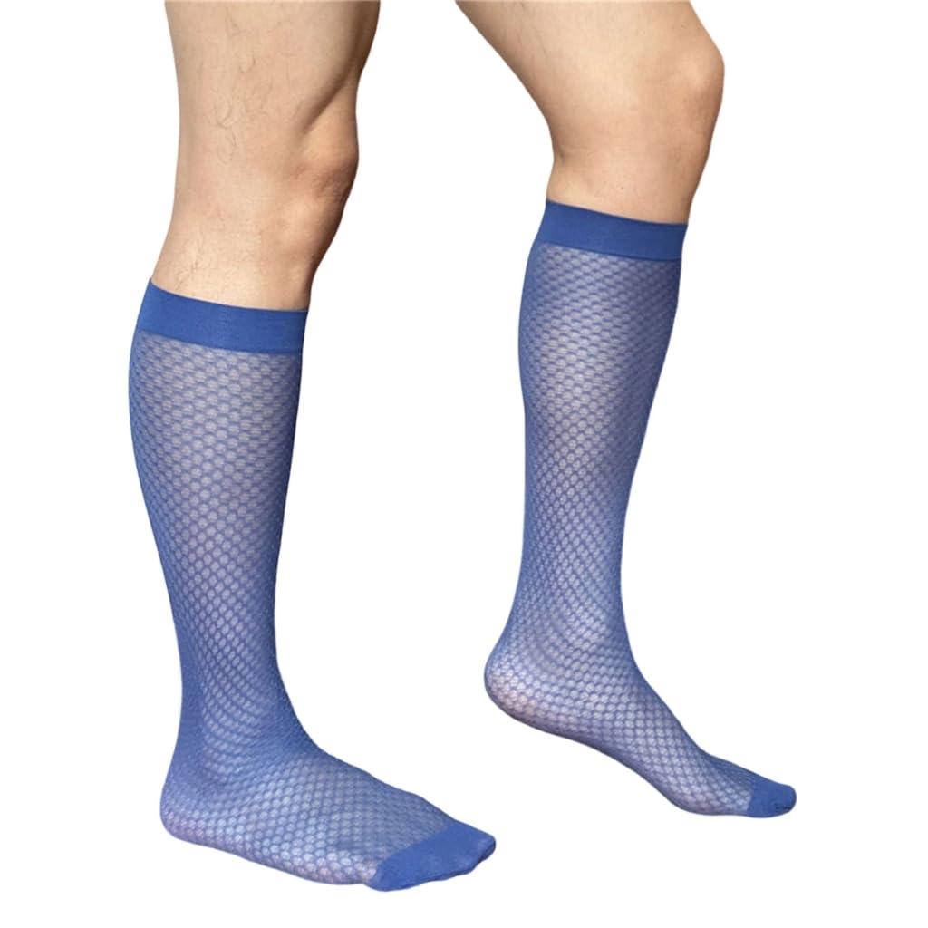 Elnwnnkc Mens Sheer Business Dress Sock Long Over the Calf Dress or Work Socks Nylon Formal Sock Knee Highs Work Stockings