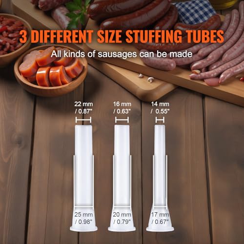 VEVOR Manual Sausage Stuffer, 2 L / 5 LBS Vertical Sausage Machine with G-type Clamp, Food-Grade 304 Stainless Steel Barrel with 2 Stuffing Tubes, for Home Kitchen Restaurant Commercial by VEVOR - Image 4