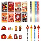 24Pcs Feuerwehr Geschenke Set, Deko Mitgebsel Party Zubehör für Geburtstag