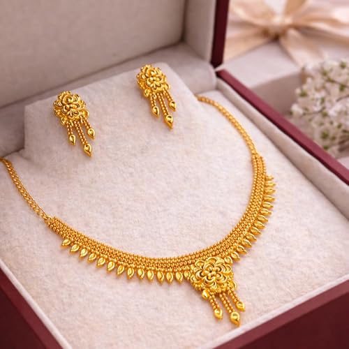 Image of Pink Planet Traditional Gold Plated Earrings for Women Girls | Waterproof Anti Tarnish Stylish Lightweight Jewellery | Elegant Accessories for Party Office Wedding Gifting | 1 Yr Plating Warranty
