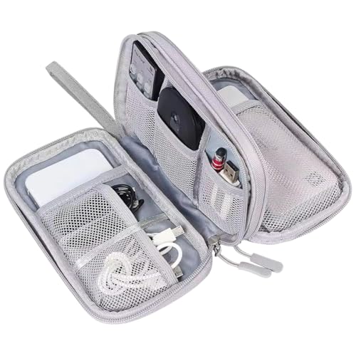 Custodia per Hard Disk, Custodia Hard Disk Esterno, Antiurto Rigida Cover Case, Borsa SSD HDD, Compatibile con SSD HDD, Cavi, Schede SD, Chiavetta USB, Power Bank, Grigio