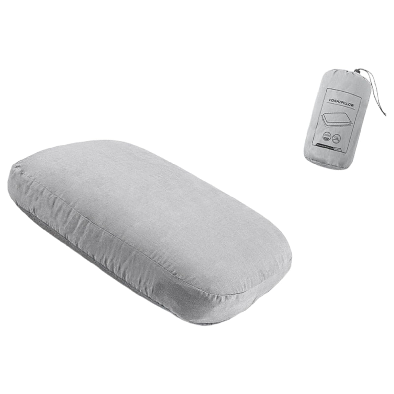 Oreiller de camping léger pliable en mousse à mémoire de forme compressible à taille minimale avec sac de rangement pour sacs à dos et valises, oreiller d'extérieur