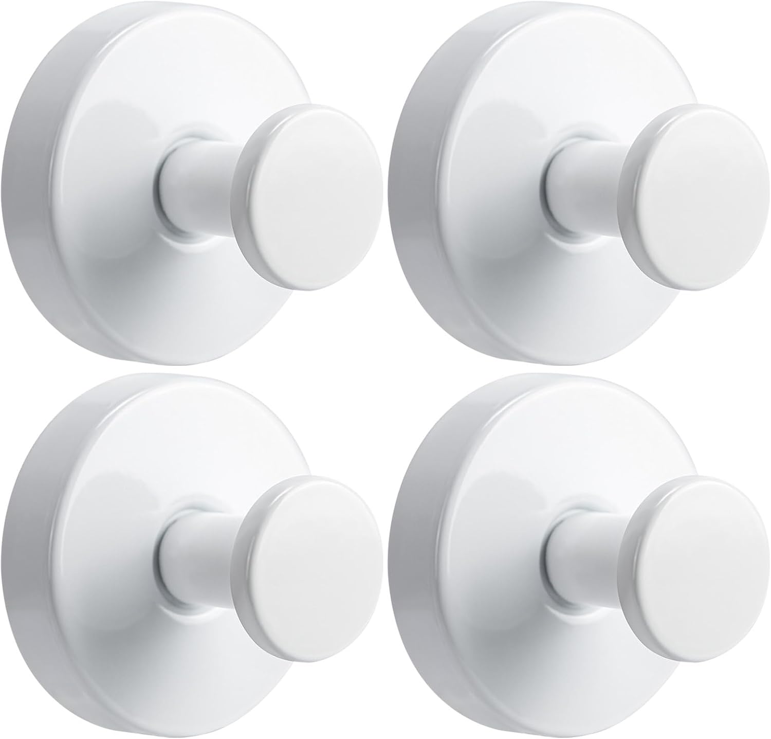 Suction Cup Hooks for Shower No-Drill Bathroom Hooks for Towels, Robes, Loofah Mountable on Bathroom Walls, Kitchen, Glass, Mirrors,Tile,Smooth Non-Porous Surfaces,Removable,4pcs,Chrome Polished