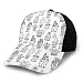 Produktbild Hip Hop Sun Hat Baseball Cap,Doodle Flowers In Pots with Polka Dots and Zig Zags Tropical Plants Monochrome,for Men&Women