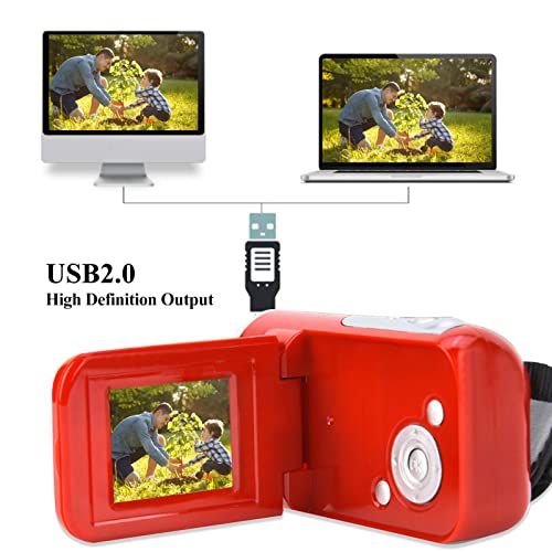 EBTOOLS Câmera de vídeo digital, filmadora digital infantil portátil com tela LCD TFT colorida de 5