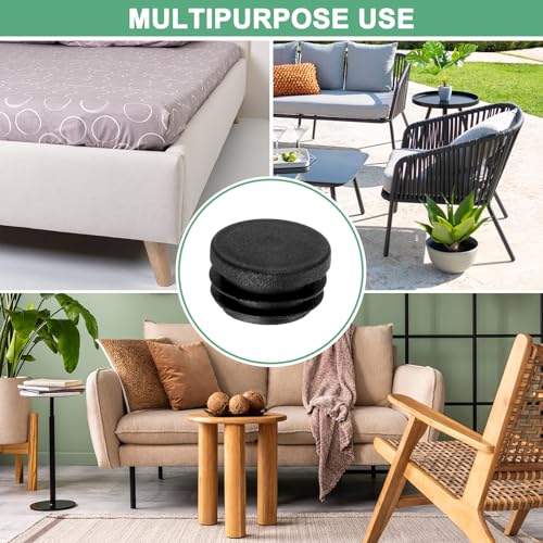 Image of M METERXITY 30 Pack Round Plastic Plug, OD 1.2 inch Furniture Tube Inserts Pipe Hole End Caps for Tubing Post /Glide Insert for Pipe Post /Table Chair Leg /Metal Tubing /Fence [Black]