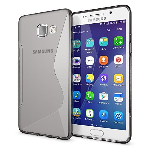 Samsung Galaxy A5 2016 skal mobiltelefonskal från NALIA, ultra-Slim silikon fodral, tunn kristall skyddsfodral, fodral för mobiltelefonväska back-Cover stötfångare, TPU gummikylsa för Samsung -A5 16 Phone, Samsung Galaxy A5 (2016), S-Line Grau