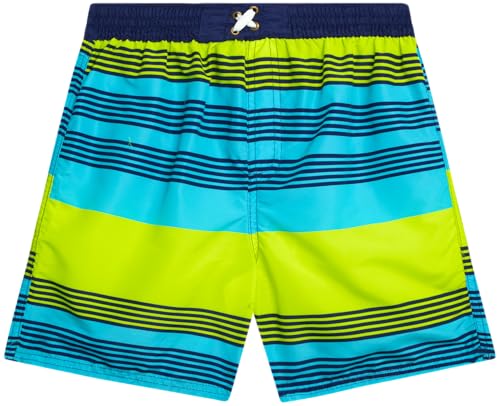 Image of Quad Seven Boys 2-Piece Rash Guard Swimsuit Set Short-Sleeve (Sizes 5-12) | Lightweight Quick-Dry Fabric with Sun Protection, Matching Top & Trunks, Adjustable Drawstring Waist for Pool or Beach Days