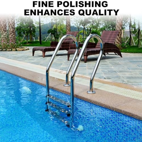 Escalera para piscina de acero inoxidable con 3 peldaños miniatura 2