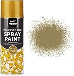 Paint Factory® 400ml Professional Quality Fantastic Finish All-Purpose Interior Exterior Household Spray Paint for Wood Metal Plastic Ceramics & More (Metallic Gold)