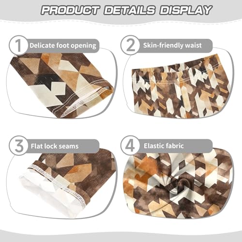 KLL Brown Houndstooth Girls Leggings Fashion Full Length Athleisure Pants Exercise3