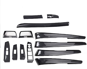 for Honda Accord 2008-2013 Carbon Fiber ABS Accessories Center Console Cover Door Window Lift Switch Armrest Panel Gear Shift Box Air Vent Outlet Trims (13pcs Inner Set)
