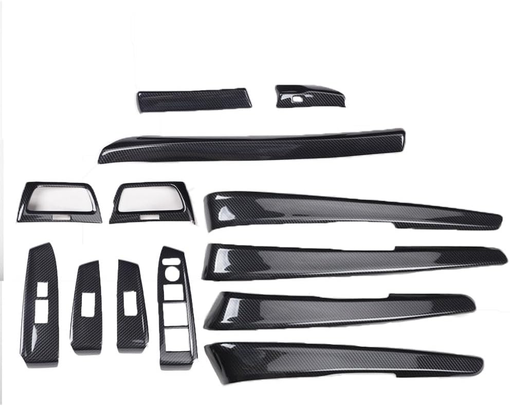 for Honda Accord 2008-2013 Carbon Fiber ABS Accessories Center Console Cover Door Window Lift Switch Armrest Panel Gear Shift Box Air Vent Outlet Trims (13pcs Inner Set)