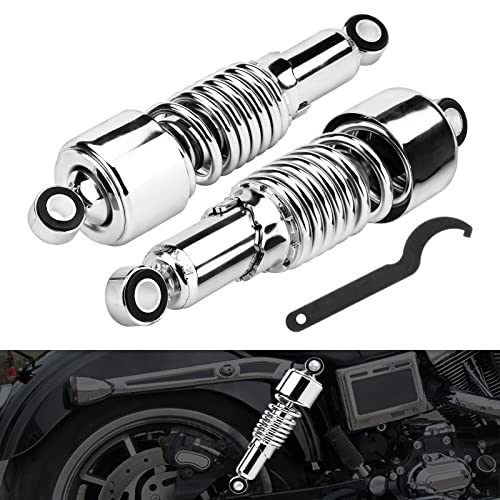 VG MOTO Motorcycle 10.5”/267mm Rear Shock Absorbers Lowering Shock Chrome Rear Suspension Kit Replacement for Harley Sportster Iron XL 883 1200 2004-2012