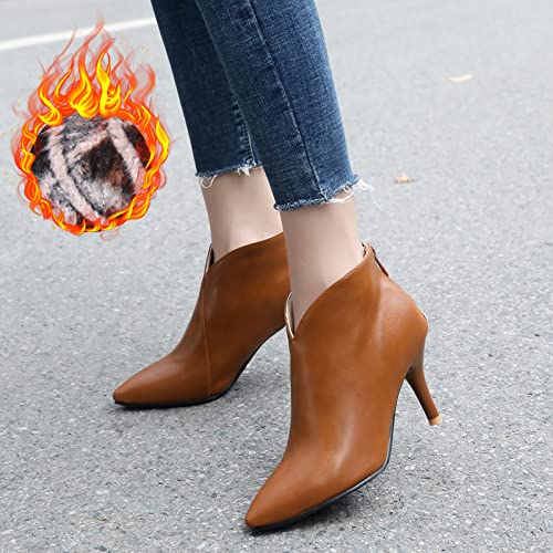 Talon aiguille et bout pointu sur ces bottines femme hiver haut de gamme