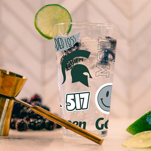 Image of Logo Brands NCAA 16 oz Pint Glass - Durable Glass With Bold Team Color- Chip-Resistant Rim Drinkware For Fans, Tailgates, Home Bars & Everyday Use