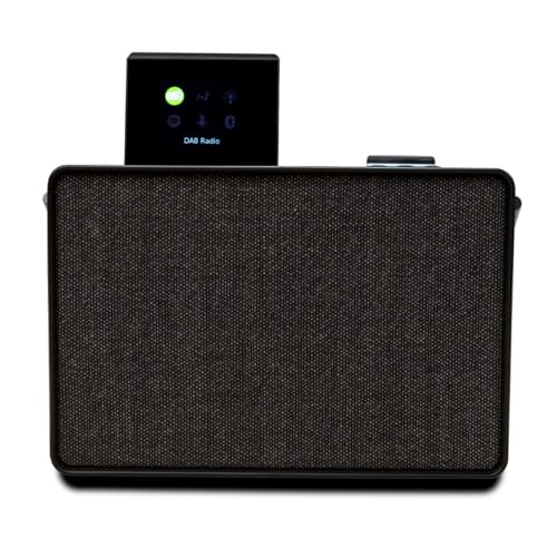 Pure Evoke Play Sistema de música versátil para Interiores y Exteriores (Radio Dab+ /FM, Radio por Internet, podcasts, Spotify Connect, Bluetooth en un Rico Sonido estéreo de 40W), Negro café