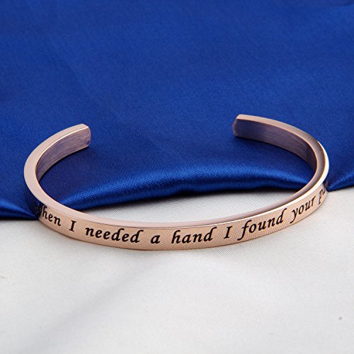 FEELMEM When I Needed A Hand I Found Your Paw Cuff Bangle Bracelet Gift for Dog Lovers,Gift for Her (Rose Gold) - Image 4