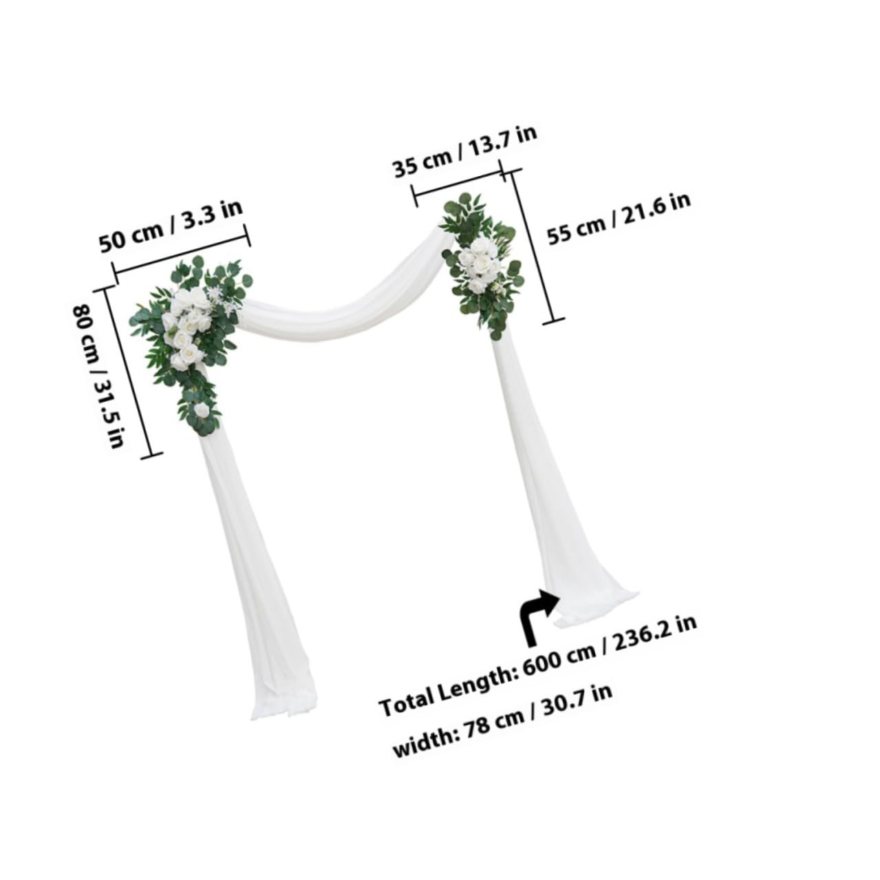 POPETPOP Fiori Artificiali per Struttura Matrimonio Bianco Set 1 Confezione in Seta Elegante e Mai Appassiti per Composizioni Floreali e Centrotavola Decorativi