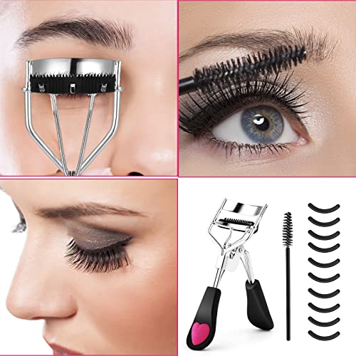 3Pcs Lash Curler Set, No Pinching Or Pulling, Long Lasting Eyelash Curler Fit All Eye Shapes, Professional Makeup Tool For Eyelashes With 10 Pieces Silicone Refill Pads And Lash Brush For Women Girls #TOP3