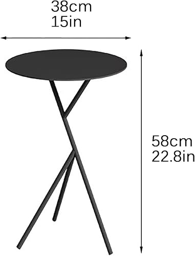 Miniatura 2 de Mesa auxiliar redonda, mesa auxiliar de metal, mesa auxiliar pequeña, mesas multiusos para balcón, dormitorio y sala de estar, fácil de montar