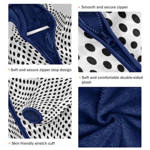 Polka Dot Black Textures Toddler Jackets for Boys Winter Outerwear Kids 3T-10T3