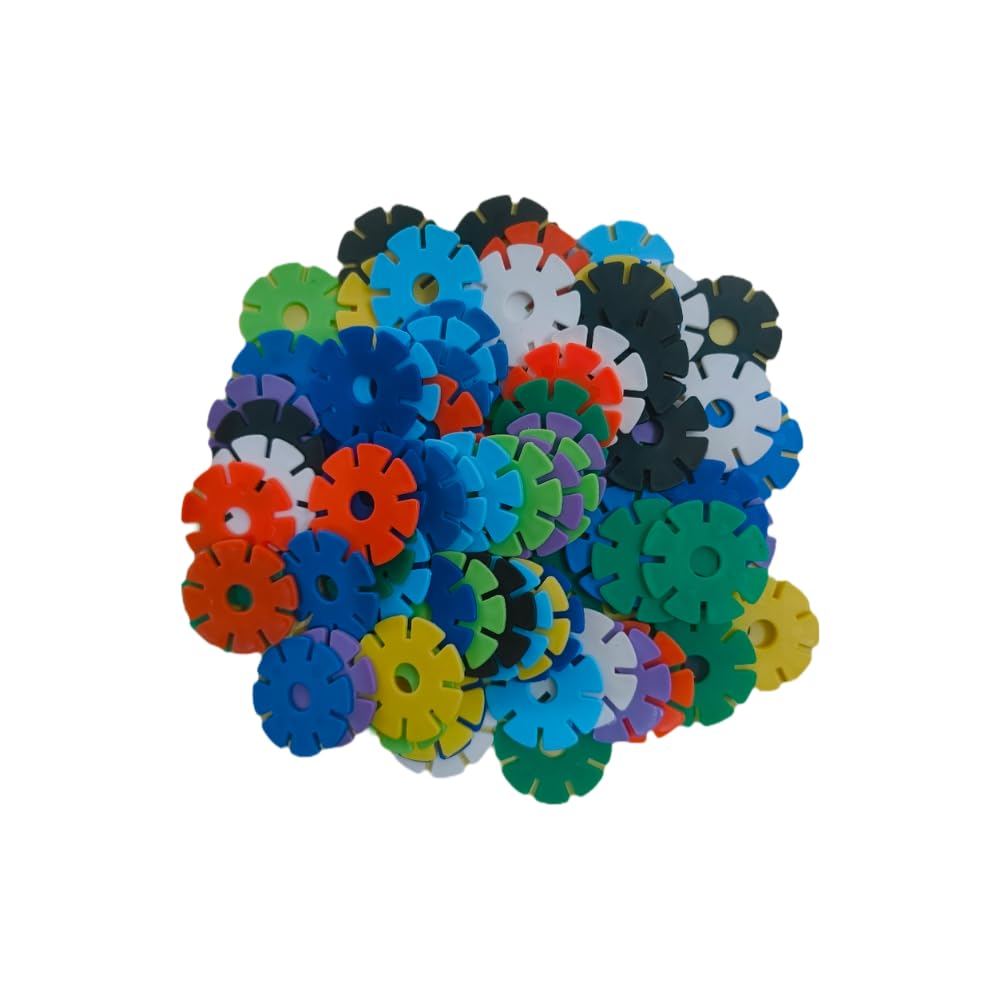 V K Kamalam Colorful Disc Connecting Blocks Toy for Kids | Creative DIY Construction & STEM Learning Toy | Interlocking Plastic Disc Blocks for Building Shapes & Models (Multicolour)-image-43