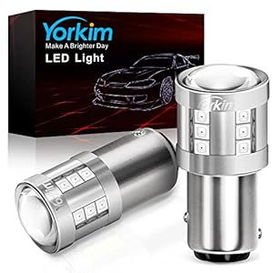 Yorkim 1157 LED Bulb Red, 3000 Lumens 2357 led bulb 300% Super Brighter 1157 LED Brake Lights, 2057 7528 BAY15D Led Replacement for Car Stop Lights Brake Lights Tail Light Bulbs, Pack of 2