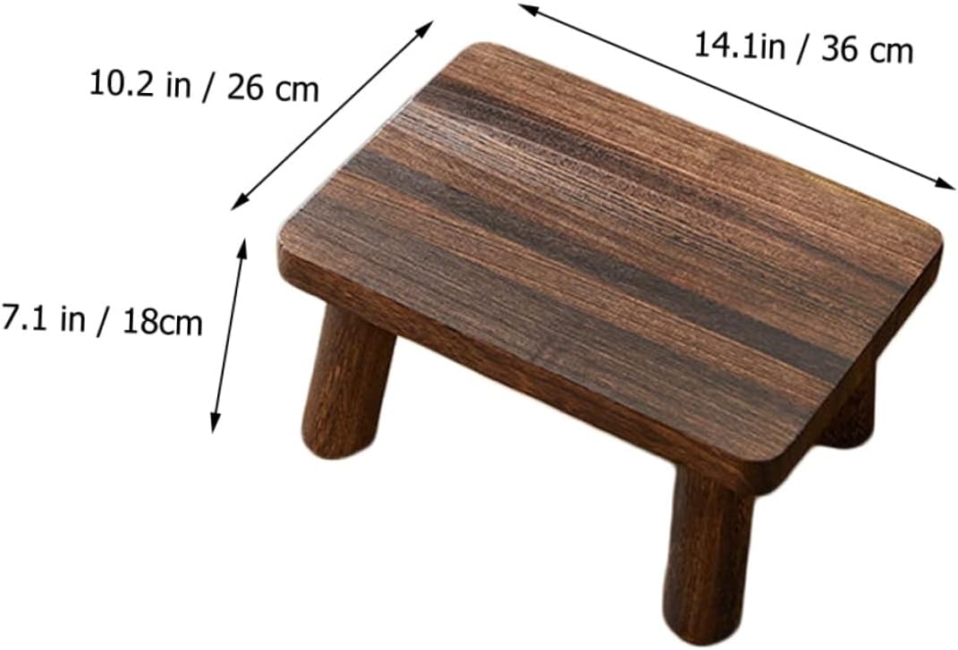 Wood Stool Boys and Girls Step Stool Small Rectangle Wooden Bench Footrest for Home