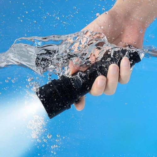 Linterna de buceo L2 LED 1600 lúmenes salida IPX8 impermeable hasta 50 m de profundidad con banda de muñeca diseño antideslizante material ABS ligero uso al aire libre para camping, pesca, caza