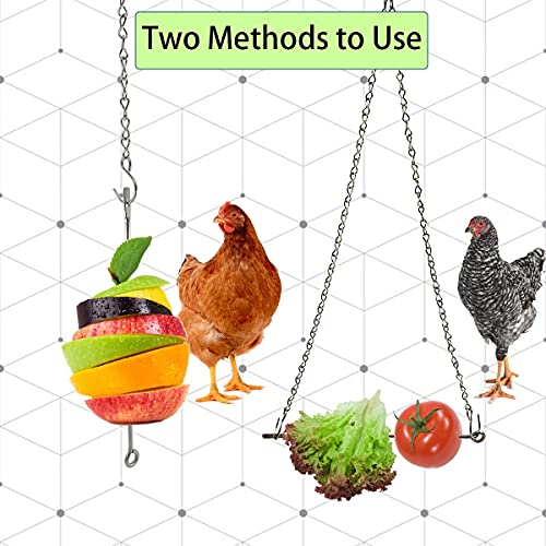 4Pcs Chicken Coop Toys-Chicken Xylophone Toy Chicken Veggies Fruit Skewers Lettuce String Bag Hanger Chicken Treats Holder For Hens Roosters Chicks #TOP2